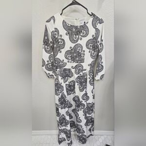 Dainty Jewells Monochrome Paisley Long Sleeve Dress